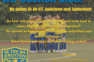 U17 sucht Verstärkung
